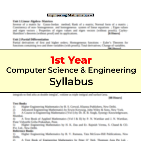 1st Year Computer Science & Engineering Syllabus – MBES Ambajogai